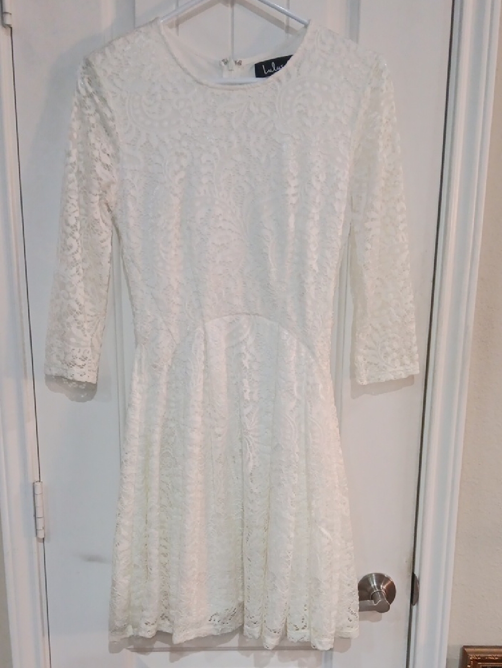 Lulus White Floral Lace Mini Dress - Bridal Shower / Graduation